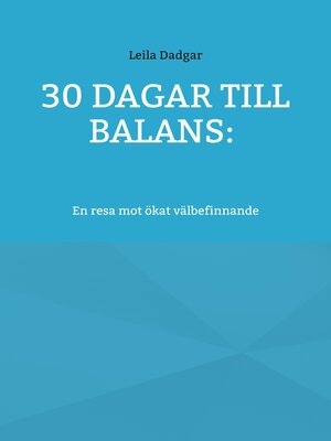 cover image of 30 dagar till balans -